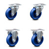 Service Caster 4 Inch Solid Polyurethane Wheel Swivel Top Plate Caster Set with 2 Rigid SCC SCC-20S414-SPUS-TP2-2-R-2